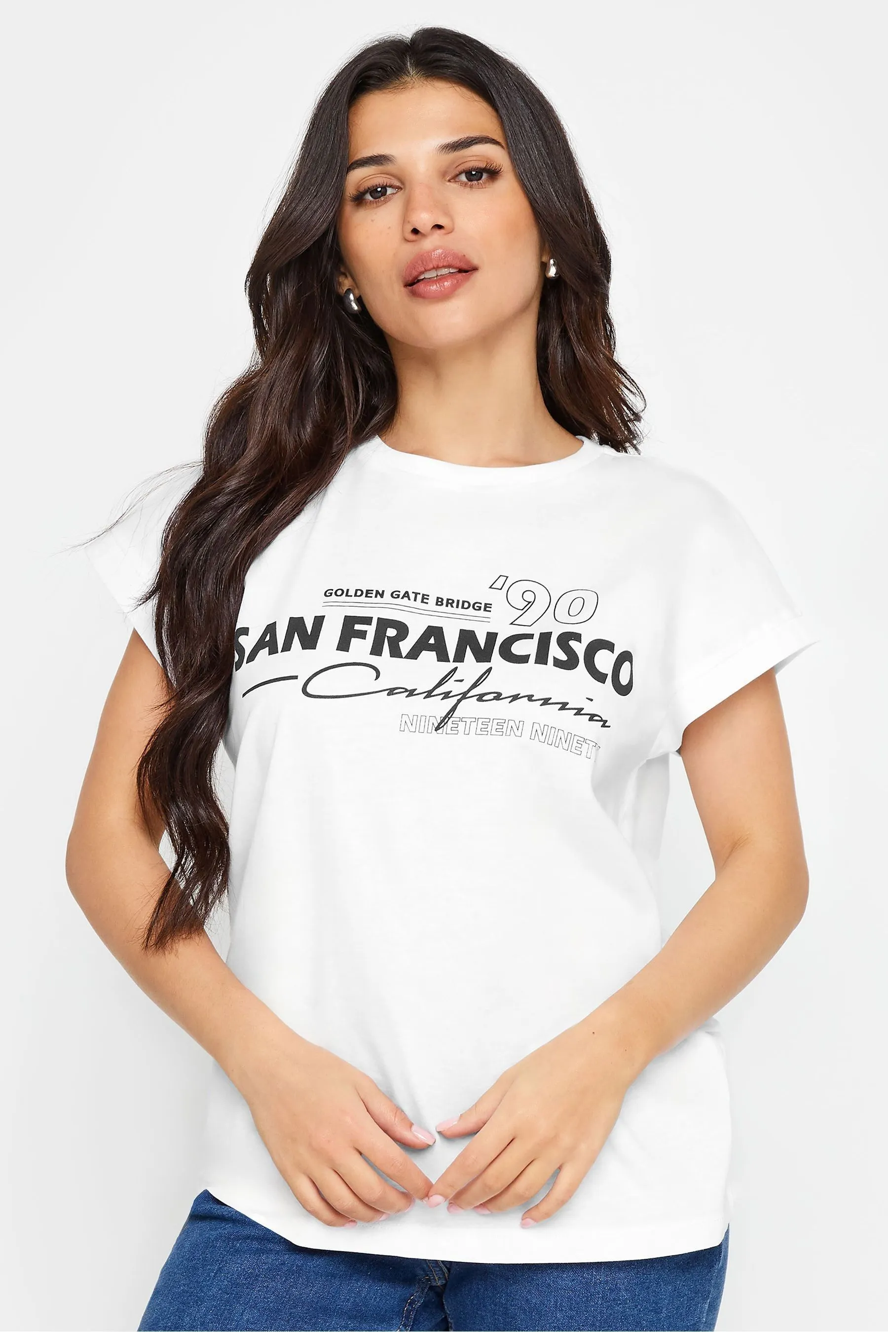 PixieGirl Petite San Francisco Slogan Maniche corte  100% Cotone T-Shirt    